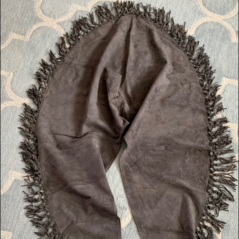 Leather/suede poncho
